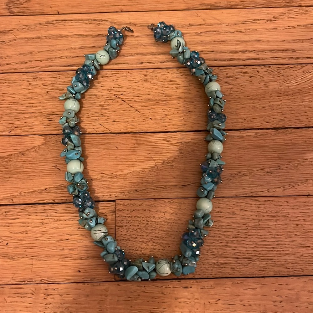 Aqua beaded necklace